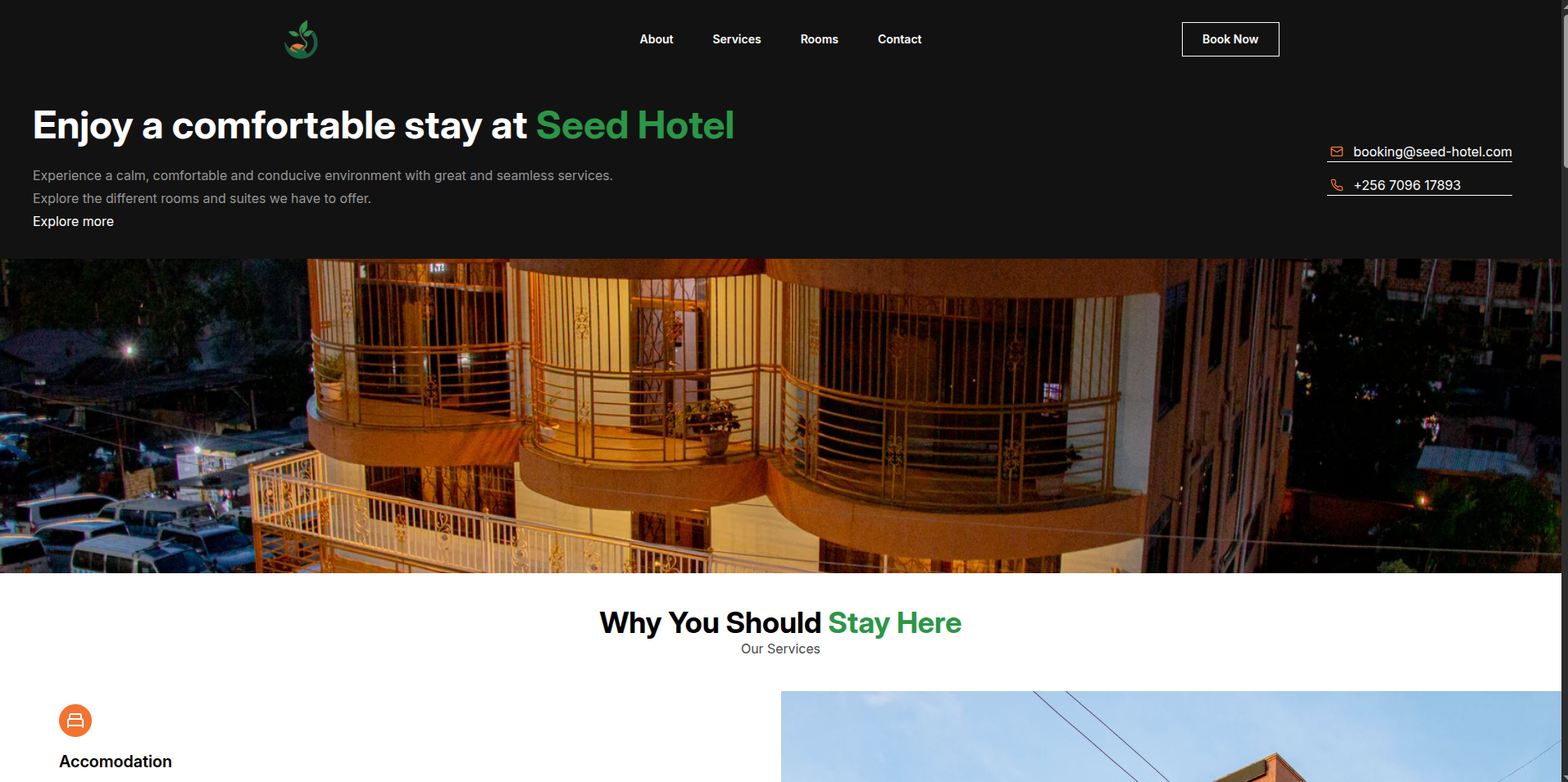 Hotel Website - Seed Hotel